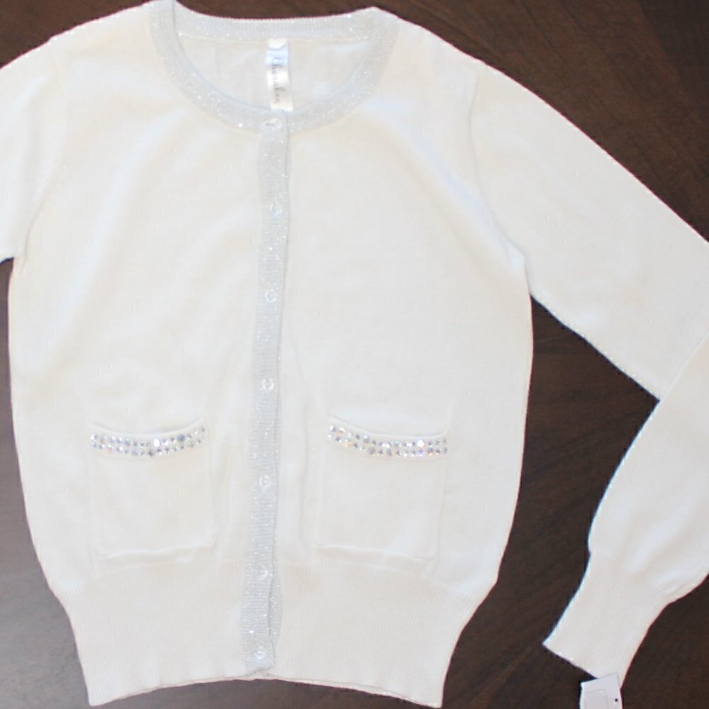 Cherokee Rhinestone Cardigan Sweater, New with Tags, Large (10-12)